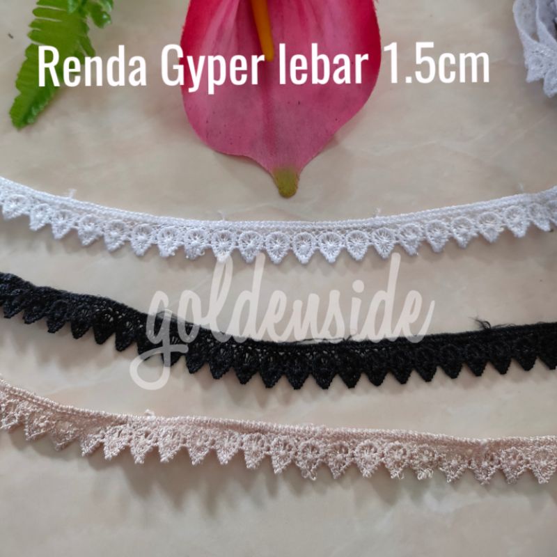 Renda gyper Renda giper lebar 1,5cm per yard