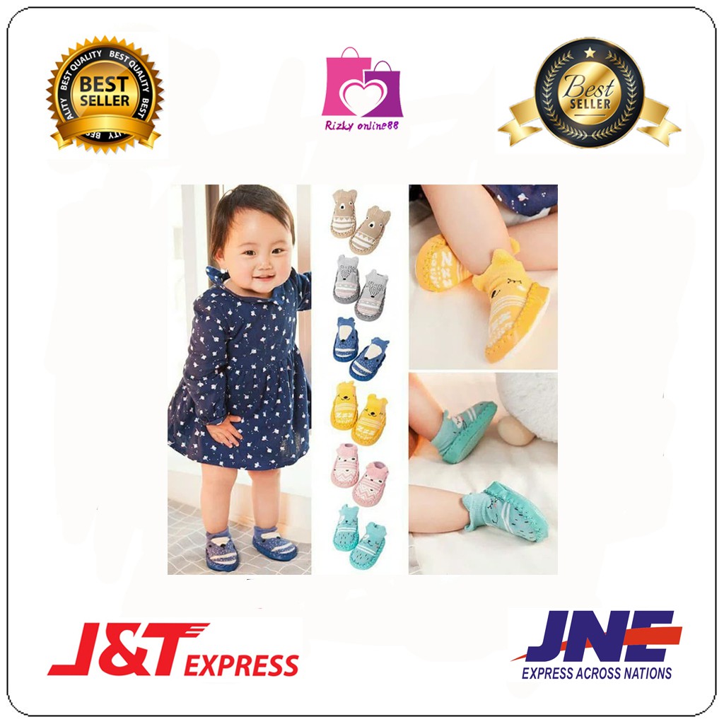 Rizkyonline88 sepatu anak bayi anti slip / baby socks shoes BB07