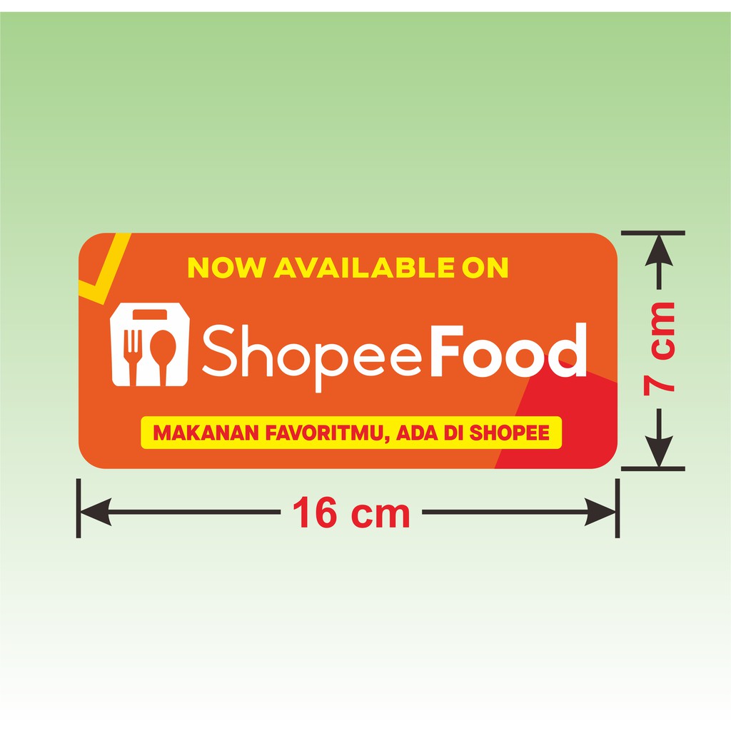 Sticker Shopee Food stiker ShopeeFood Vinyl Tahan Air 16 x 7 cm (2 pcs)