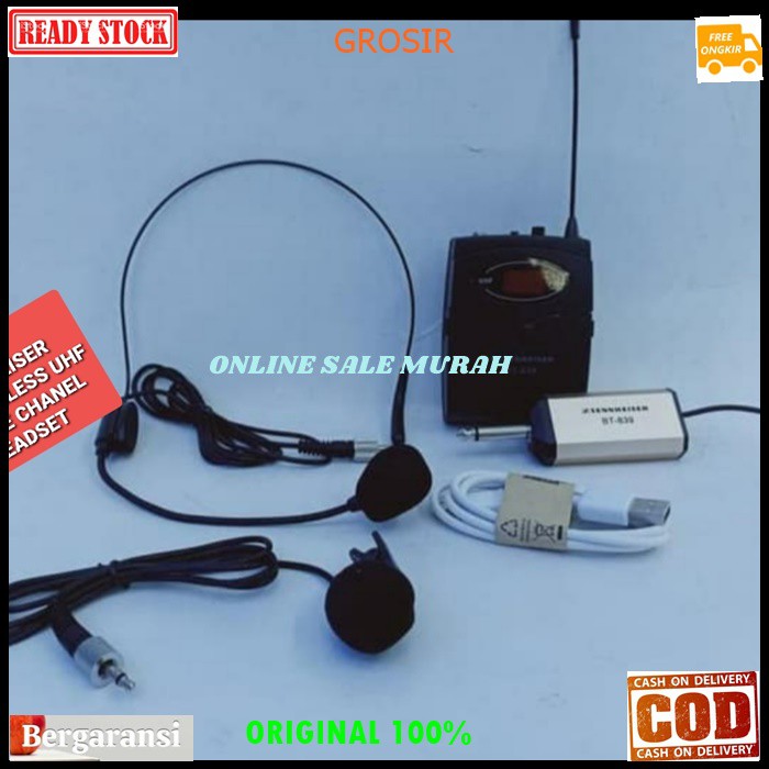 G53 Sennheiser Mic Wireless cas Single UHF headset bando senheiser baterai charger mik wireles pro karaoke mikrophone microphone casan audio sound vokal vocal professional panggung dj studio senheizer G53   BISA DIGUNAKAN SEGALA JENIS AUDIO SOUND  SINGLE.