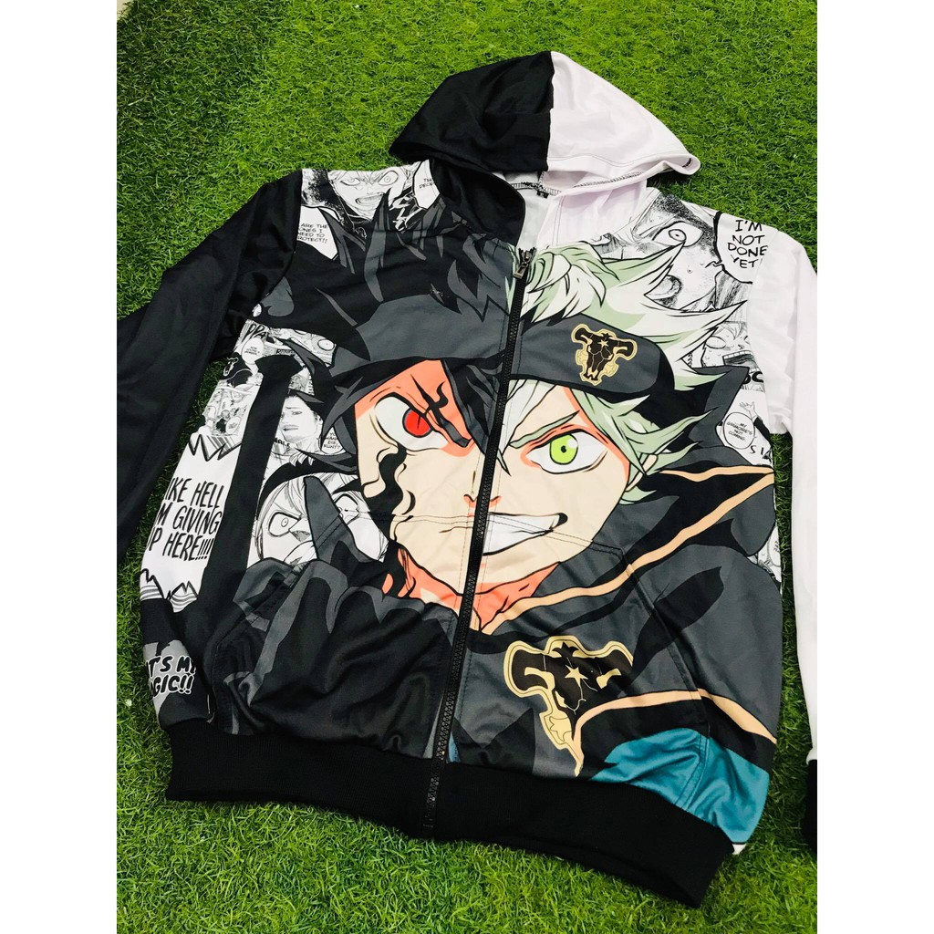 Jaket Asta Black White Black Clover