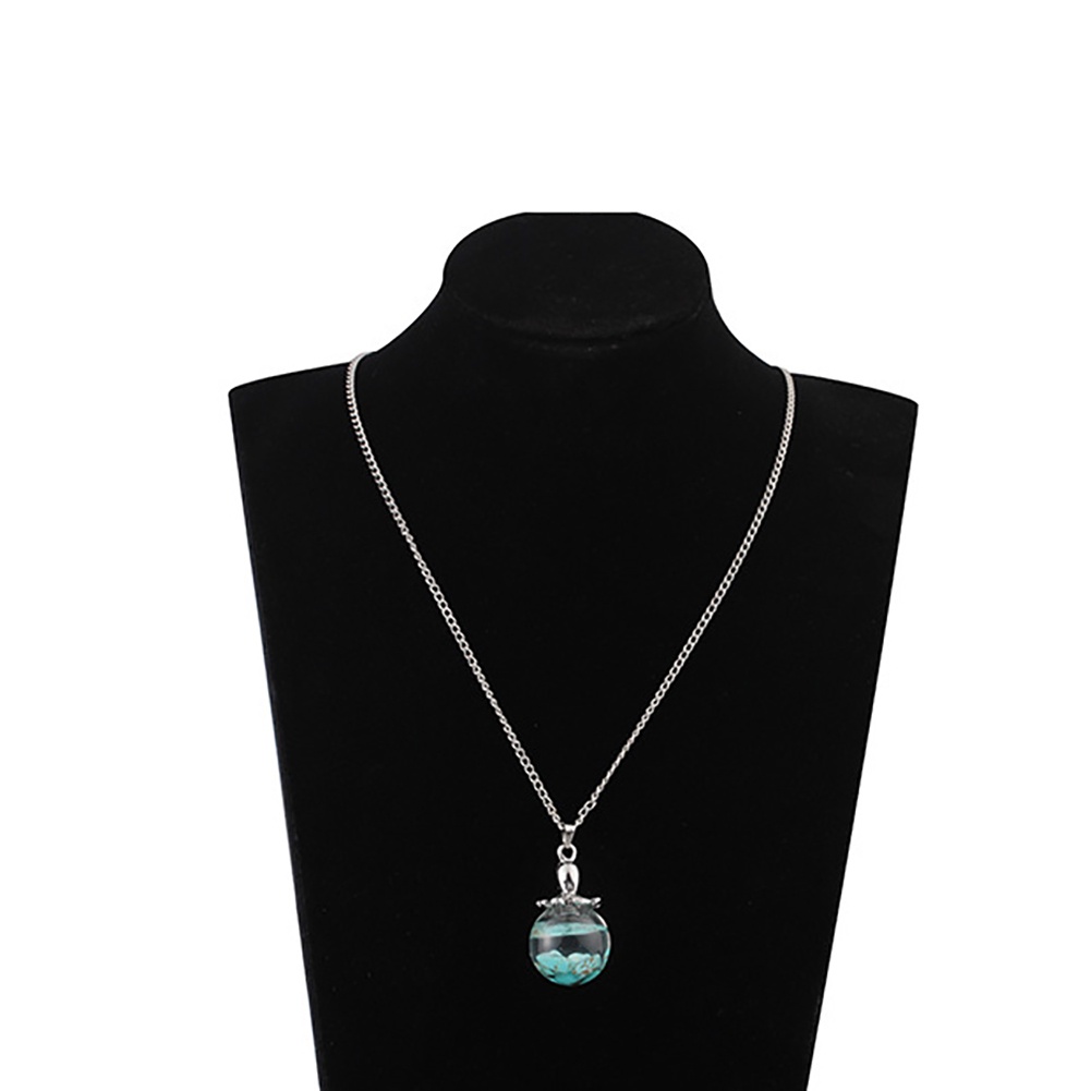 Hu Hu Hu Hu Hu Alat Bantu Pasang Kacamata♡ Kalung Rantai Dengan Liontin Bola Kaca Gurita Hias Batu Turquoise Imitasi Untuk Wanita