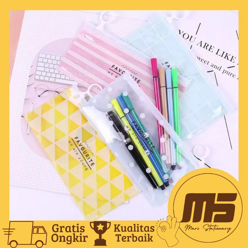 

Zipper Bag Transparant Motif lucu | Pencil Case | Mars Stationary