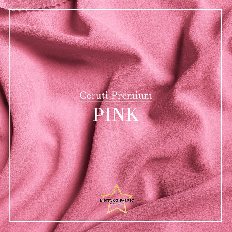 Bahan Kain Ceruti Ceruty Baby doll Premium 1/2 meter-Pink