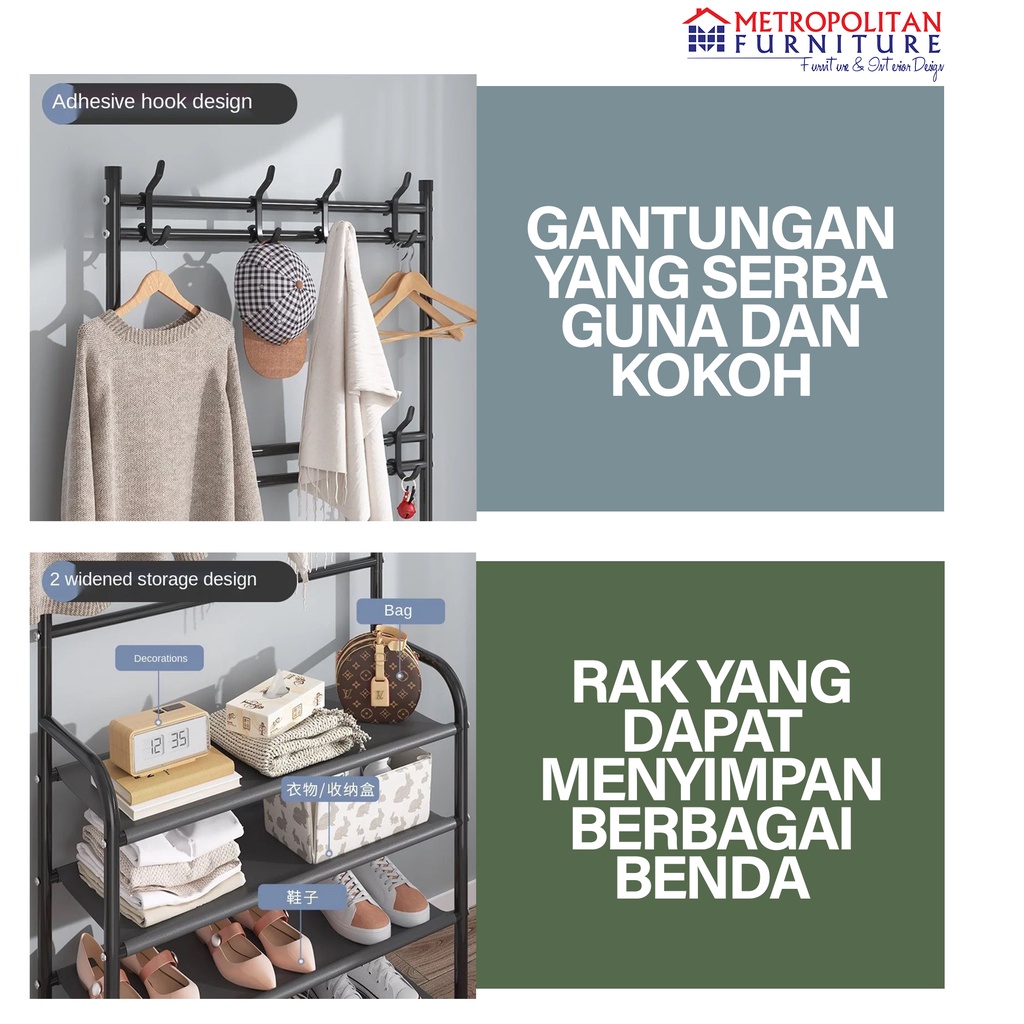 Rak Sepatu Stand Hanger Besi Gantungan Baju Minimalis