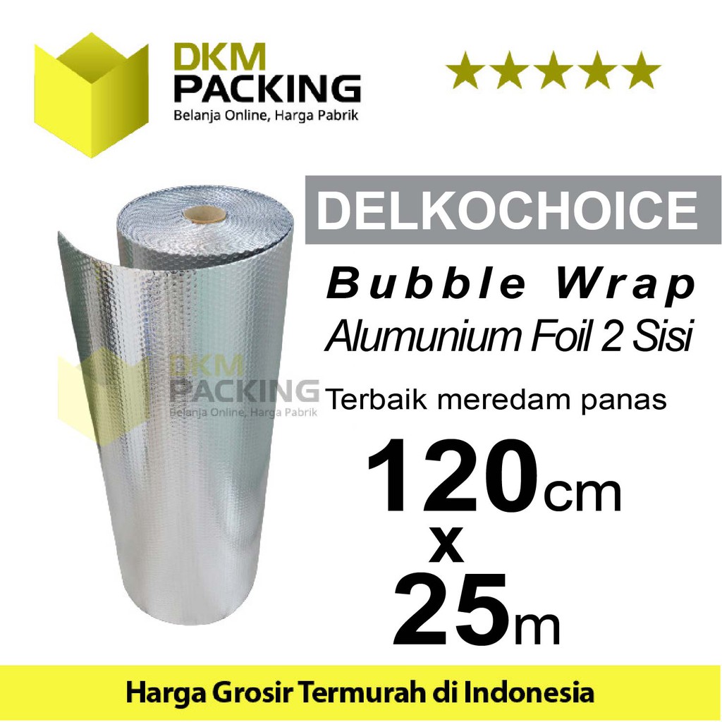 

Plastik BUBBLE ALUMUNIUM FOIL 120cm x 25m PREMIUM TERMURAH /ROLL
