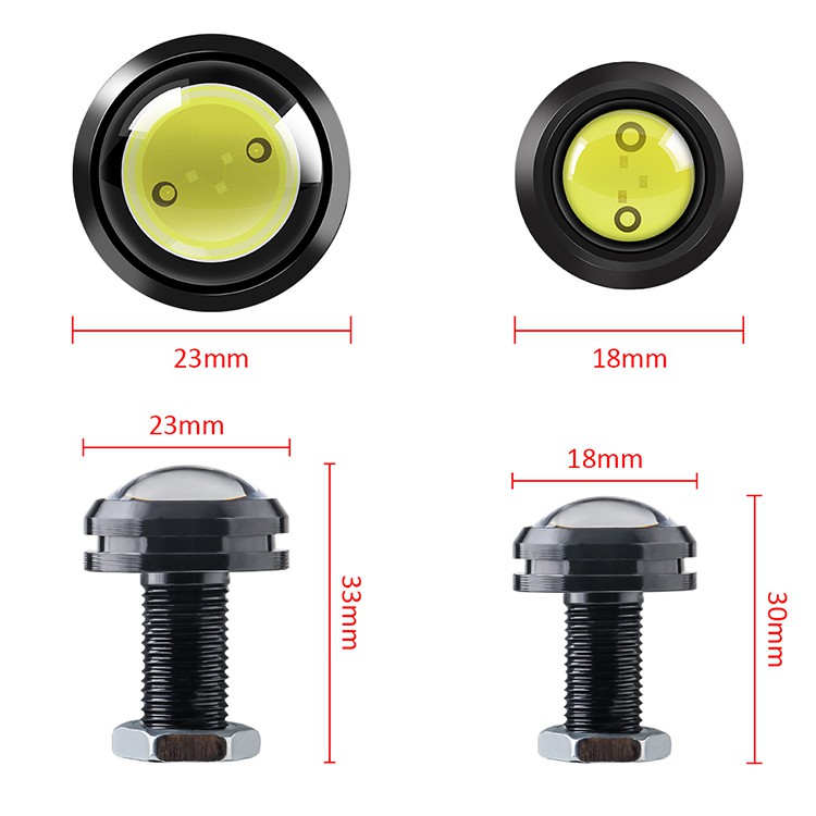 1pcs Lampu Led Hawkeye 12v 18mm 23mm Untuk Fog Lamp / Sein / Mundur Mobil / Motor