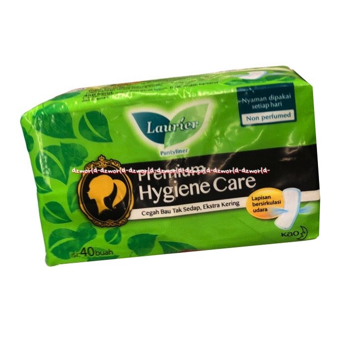 Laurier Premium Hygiene Care 40pcs Pembalut Wanita Cegah Bau Tak Sedap Ekstra Kering Kao Laurier Panty Liner Pantiliner Tipis Laurrier Hijau Green