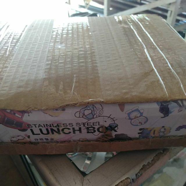 Tempat Makan Kotak Makan Lunch Box Stainless 3 Sekat 15907 Karakter