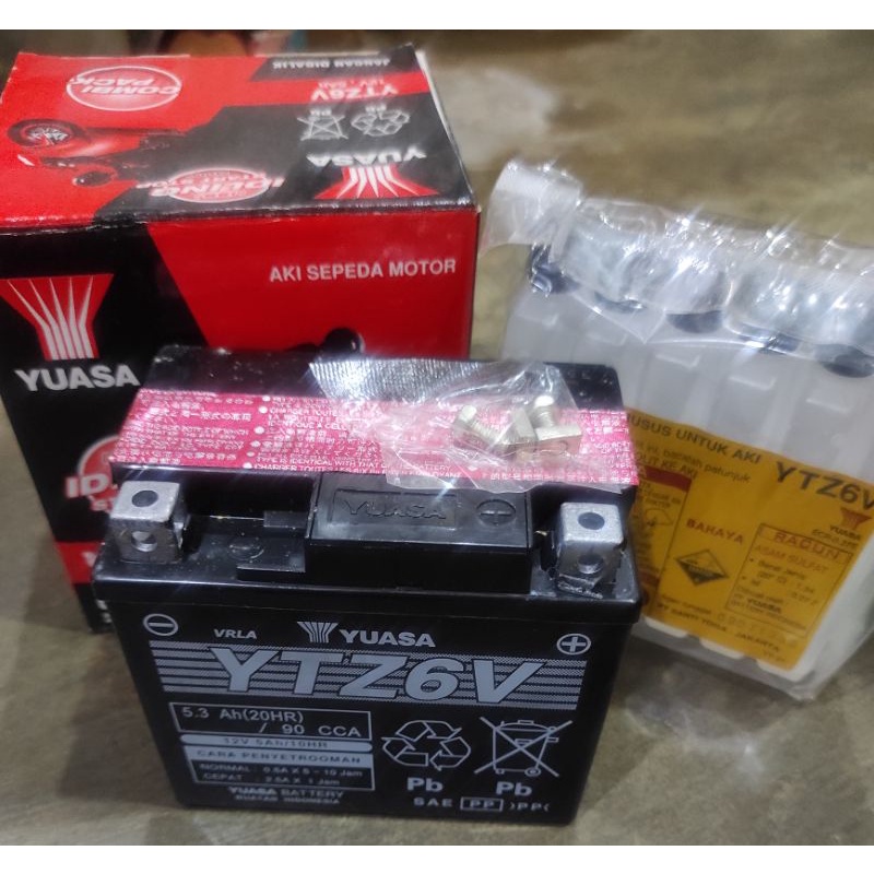 aki kering accu kering yuasa YTZ6V satria fu 150 double stater vario 125 vario 150