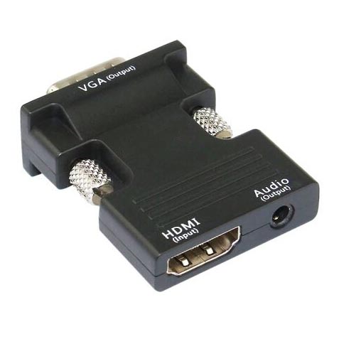 Rovtop Adapter Converter HDMI Female to VGA Male 1080P Audio Port