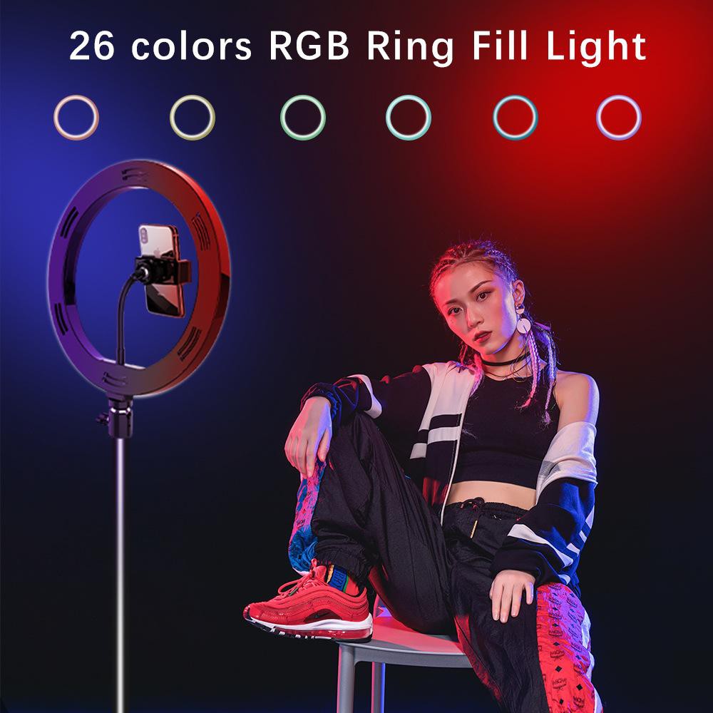 RGB PAKET RINGLIGHT 26CM+TRIPOD 2.1 M VLOG RGB