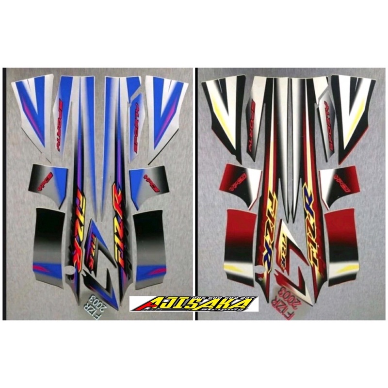striping stiker lis les fiz R f1z R f1zr sporty 2003 2002 2004 silver hitam biru / hitam merah hitam