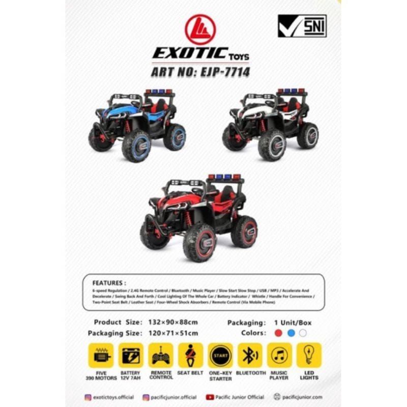 Mainan Mobil Aki Anak Jeep Cobra EJP7714+