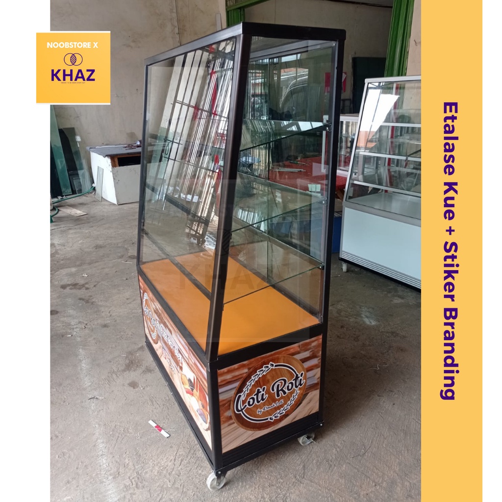 Etalase Kaca Kue/Donat/Makanan Jualan Kue Basah P100cm