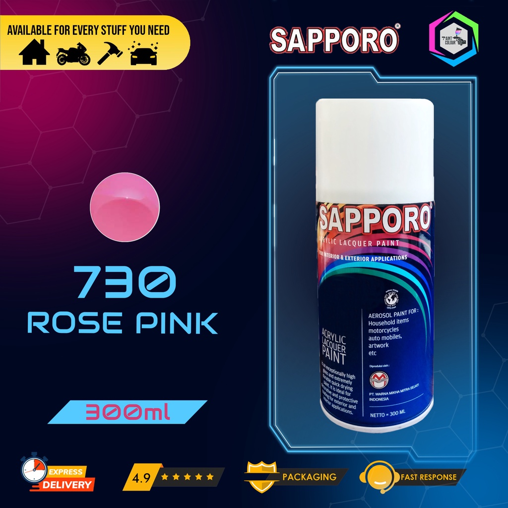 Cat Semprot SAPPORO Paint - 730 ROSE PINK Helm/Motor/Gundam/Body