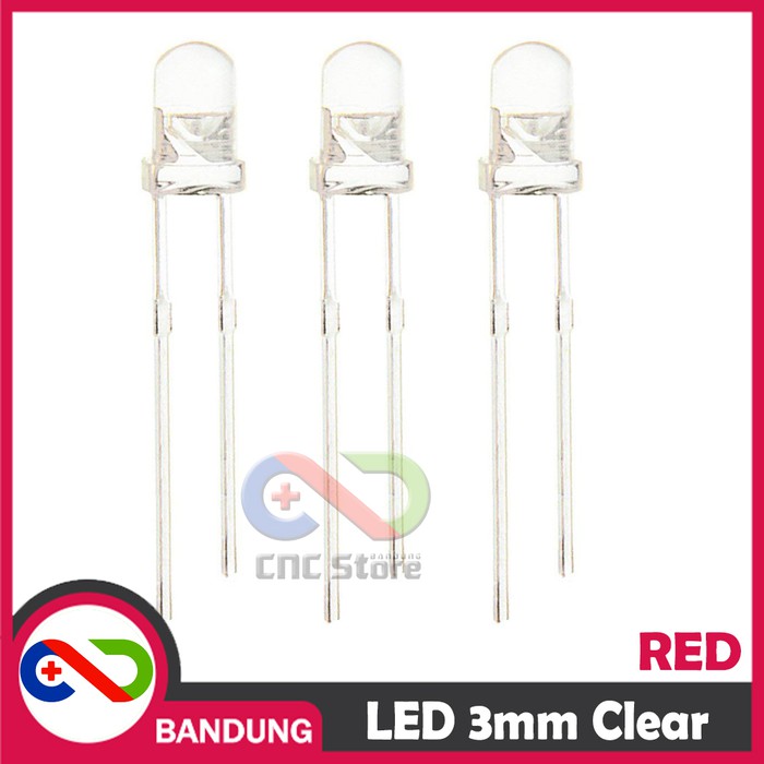 10PCS LED 3MM F3 SUPER BRIGHT RED MERAH CLEAR