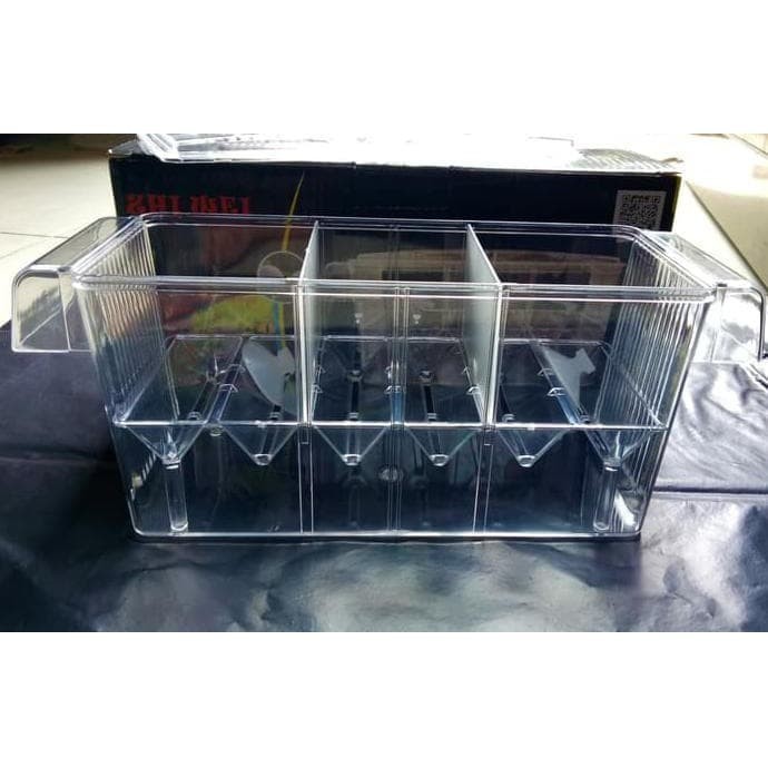 Aquarium Box Acrylic  Breeding Box Internal XL Guppy Molly Fish Wadah Karantina Isolation Ikan