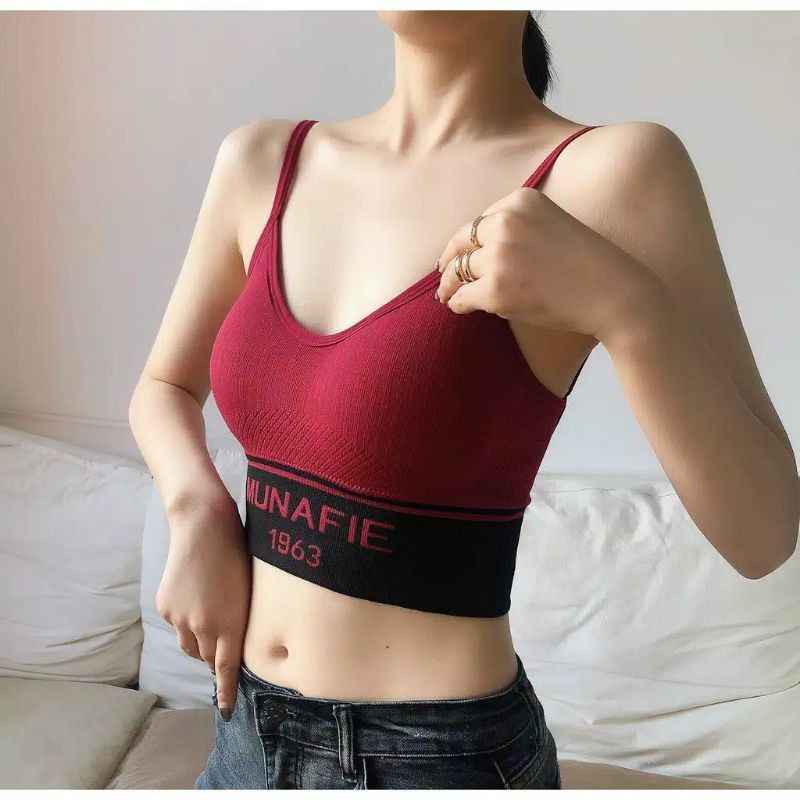 Tokorara.id Sport Bra Munafie Motif Tanpa Kawat import