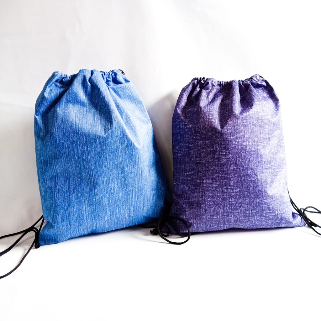 Stringbag Denim Jepang Waterproof (Ransel Serut) || Kiiyoomii ||