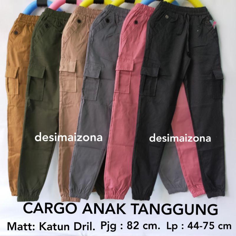 JOGGER CARGO ANAK,MATT :AMERICAN DRILL//SIZE 26//PERKIRAAN USIA 9-10 tahun//TERGANTUNG BADAN ANAKNYA