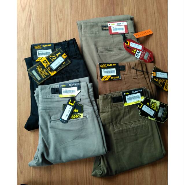 Celana Chinos Lois  Original Slim fit CSL687 CSL687BL CSL687BR CSL687GR CSL687Kh