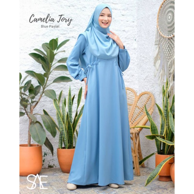 Gamis fenomenal new GLENNA Tory Burch (Camelia tory) | busui friendly | 1 kg muat 3 baju