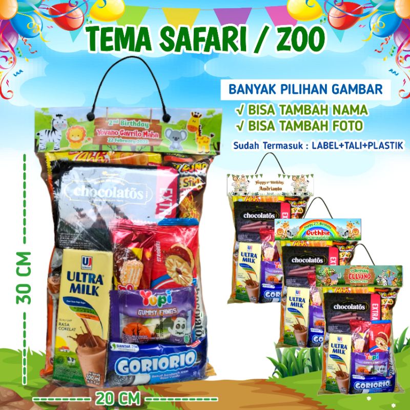 

Label snack Safari / Zoo / Binatang Free Plastik