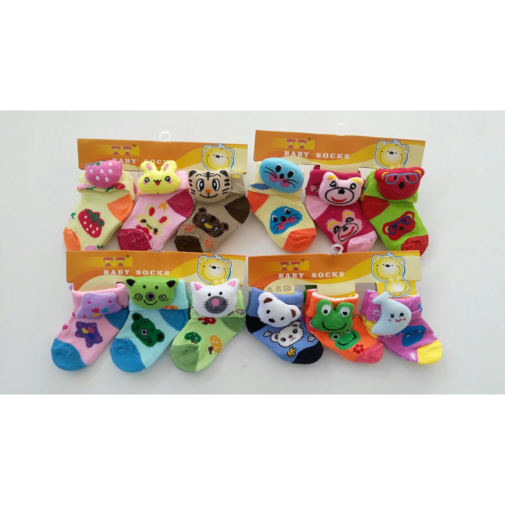 kaos kaki BONEKA isi 3 PASANG 1-12 bulan