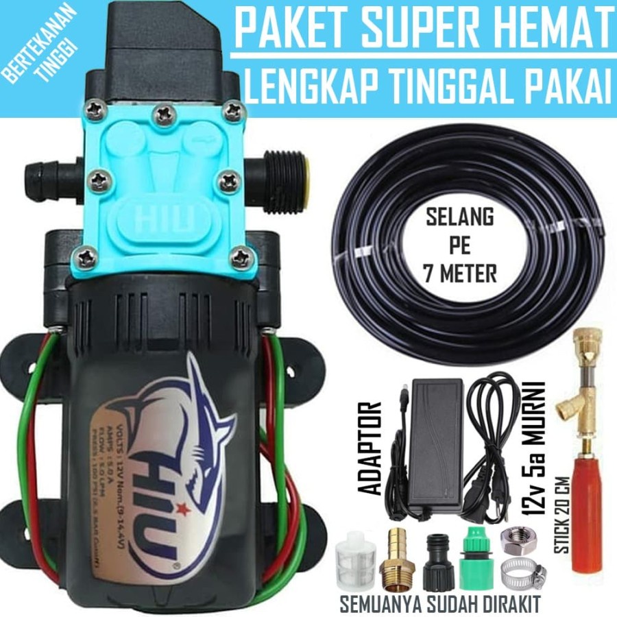 PAKET mini steam pompa HIU DRAT SUPER HEMAT 5LPM 6.5 BAR 100PSI