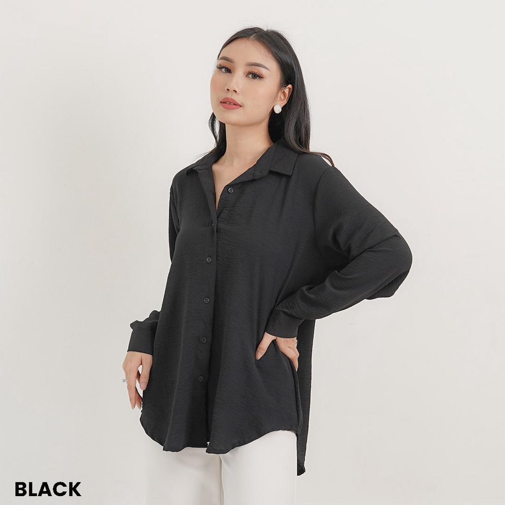 Kemeja Oversized Airflow Clover Blouse Atasan Top Wanita
