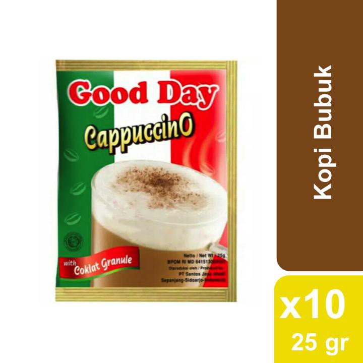 

Good Day Cappucino 1 Renceng Isi 10 Sachet @25 gr