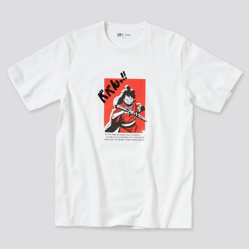 T-SHIRT UNIQLO UT X One Piece Wanokuni Series (White Luffy)