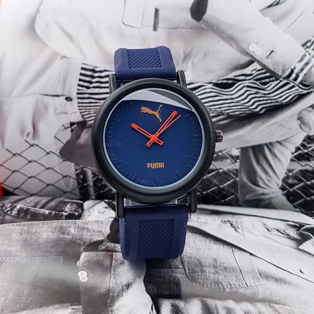 JAM TANGAN PRIA DAN WANITA P-UMA RUBBER - DIAMETER 3,8 CM