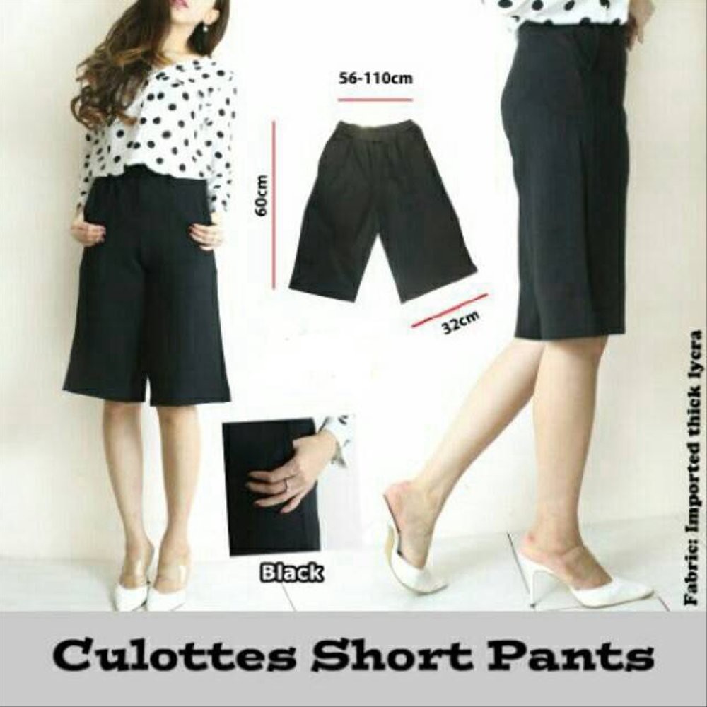 [BISA COD] CELANA KULOT PENDEK DEWASA WANITA - Celana Crepe Polos Pendek 3/4 &amp; 7/8 Jumbo Termurah