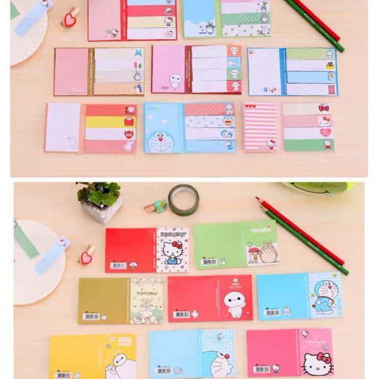 MEMO STICKY NOTES KERTAS TOTORO HELLO KITTY DORAEMON