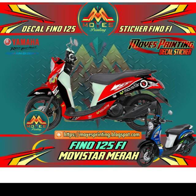 Sticker motor Fino fi decal sticker fulbody  Fino  FMovistar Merah