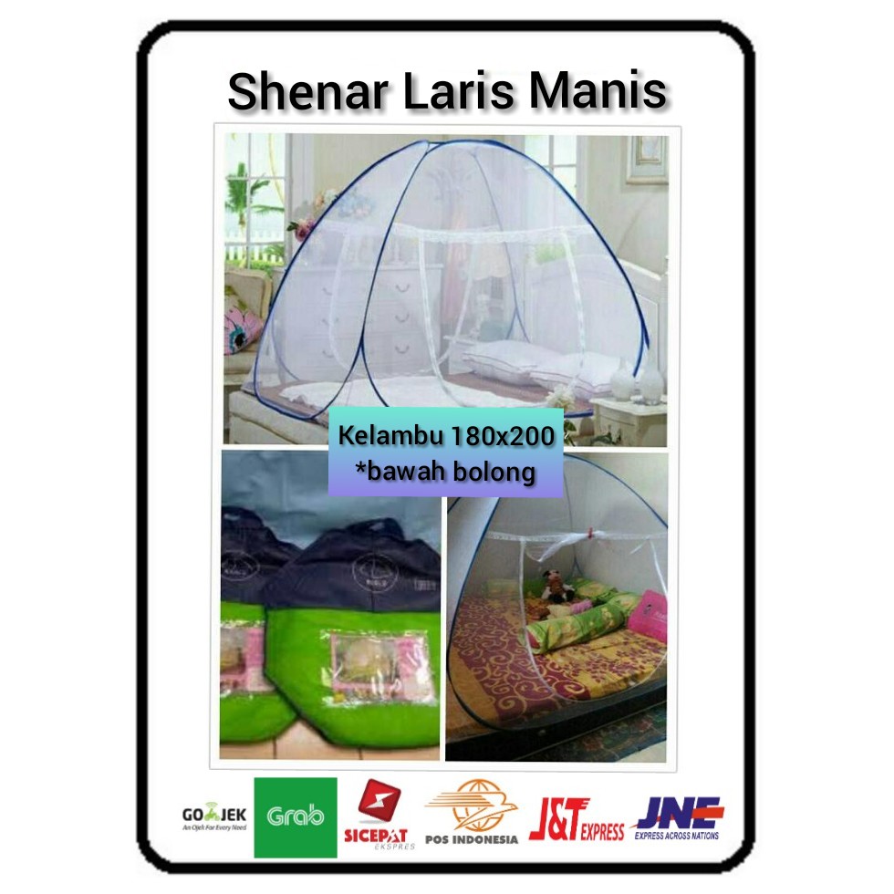 KELAMBU TEMPAT TIDUR 2 PINTU PAKAI RESLETING/KELAMBU TENDA/KANOPI/KELAMBU NYAMUK GROSIR- SLM