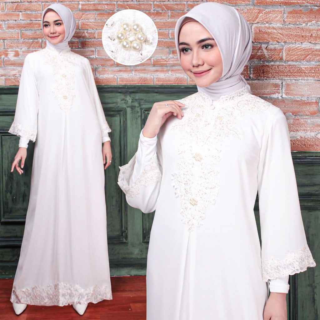 Best Seller GAMIS PUSPA WHITE PREMIUM GAMIS CASUAL GAMIS MODERN CANTIK GAMIS MUSLIM