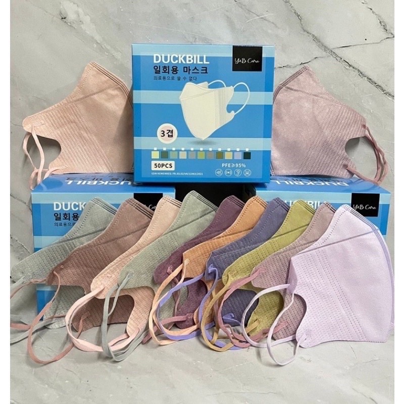 (PERBOX) MASKER DUCKBILL WARNA isi 50 mix