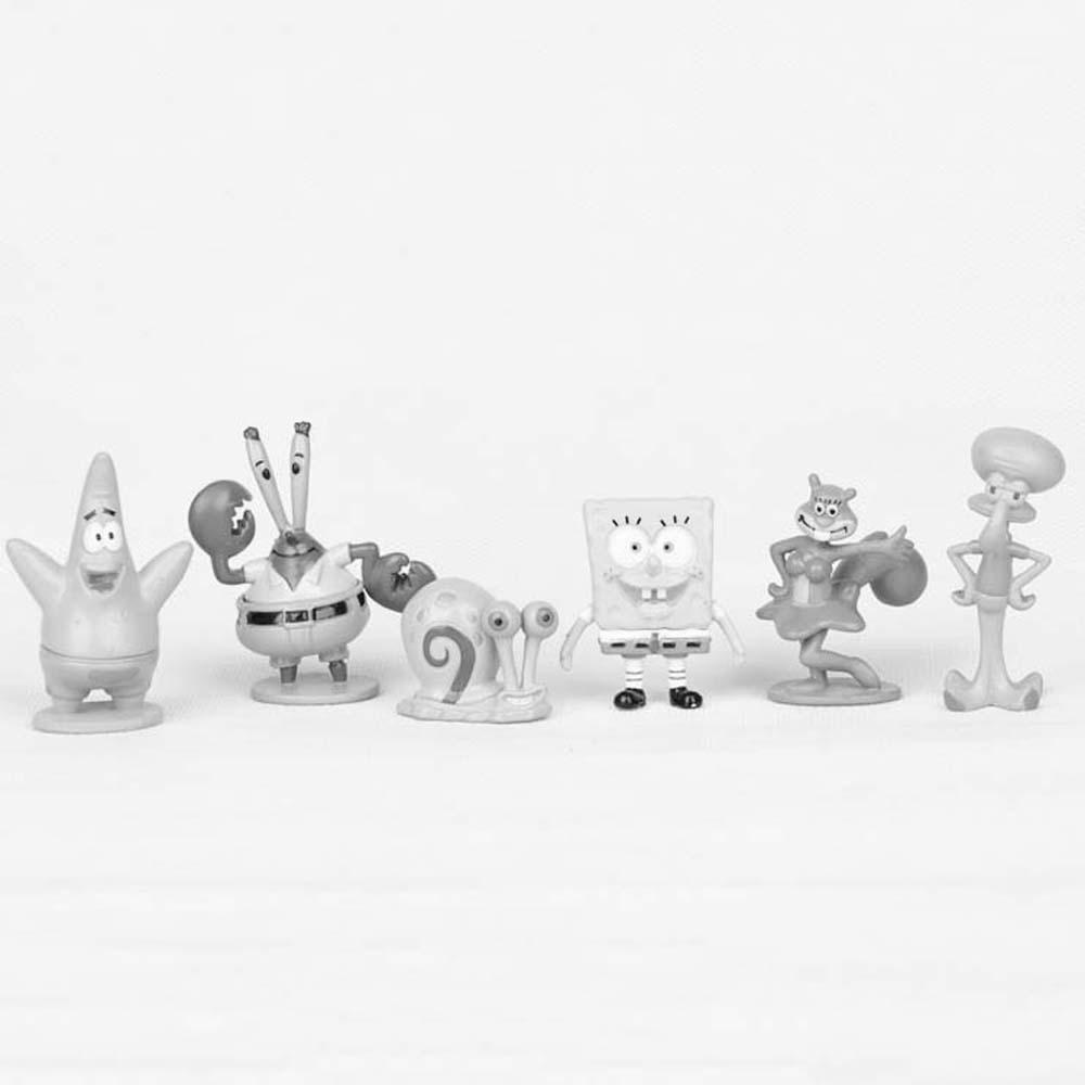 STAR COLLECTION Patung Action Figurine Agustinina Kartun PVC Model Koleksi Patrick Star Dekorasi Desktop Spon Squidward Anime Model SpongeBob