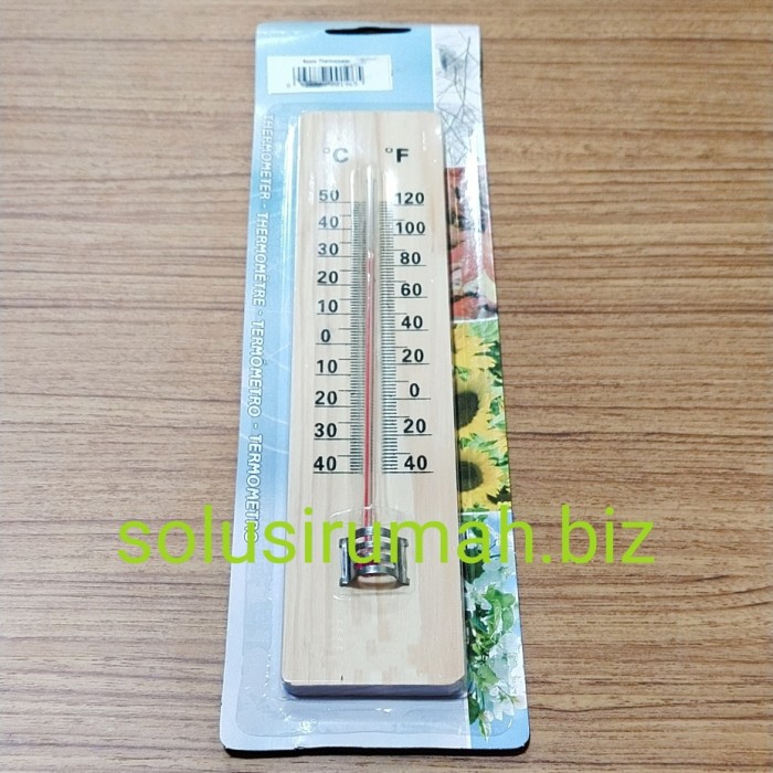 pengukur suhu ruangan alat thermometer termometer kayu meter dinding