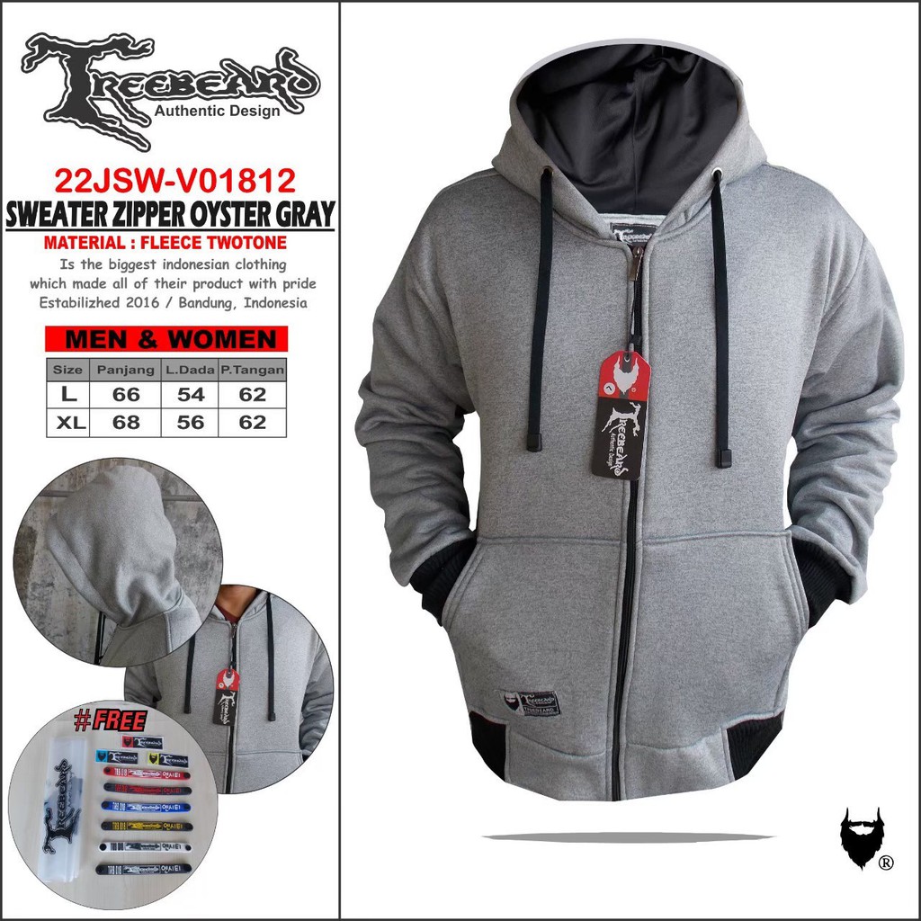 ORIGINAL TREEBEARD ! Jaket Hoodie Pria - Jaket Pria Zipper Kombinasi - Switer Hoodie Pria dan Wanita