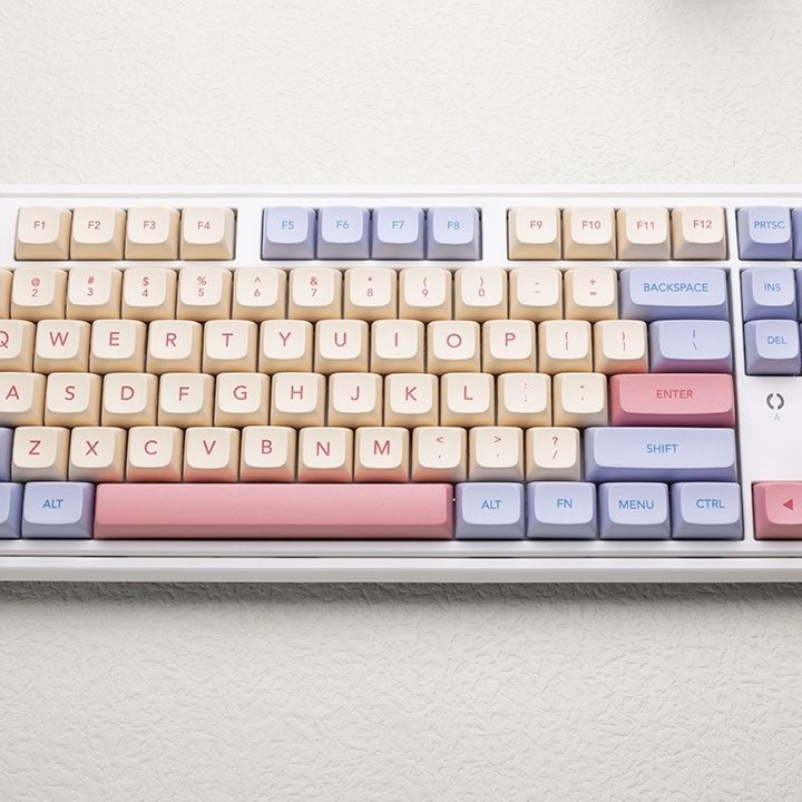 Marshmallow Keycaps XDA Profile Dye-Sublimation PBT 132key Suitable for 108/98/80/71/60 Mechanical Gaming Keyboard Keycap