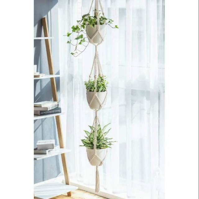 READY STOK) macrame pot gantung / macrame plant hanger(POT 030)