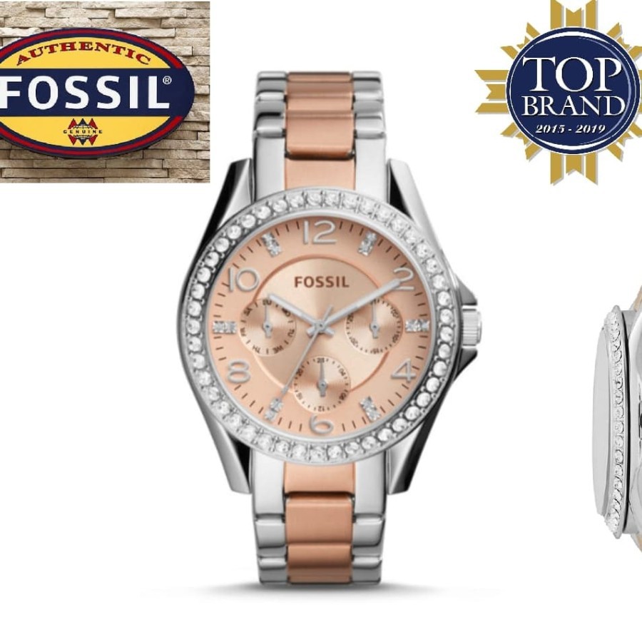 Cash Back Jam Tangan Wanita Merk Fossil Original100% Type : ES4145 Baterai Garansi 1th