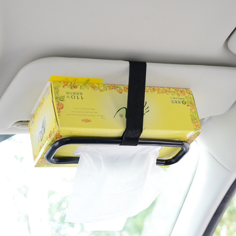 Tempat Kotak Kertas Tisu Mobil Car Sun Visor Kursi Belakang Tissue Napkin Paper Box Holder Universal Auto Seat Strap Hanger Aksesoris Mobil