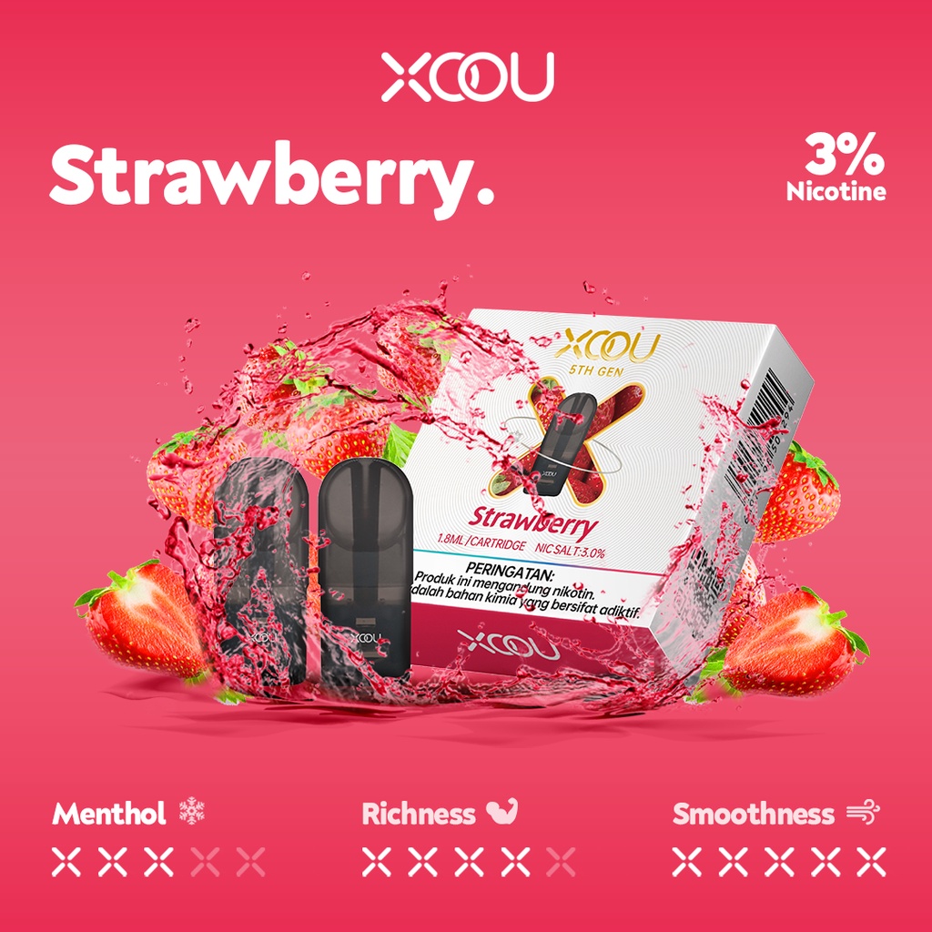 XOOU 5th Generation Mint Flavour 2 CTG - Strawberry