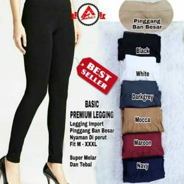 Celana Panjang Legging Neron/Beautiful Polos Tebal Jersey Impor