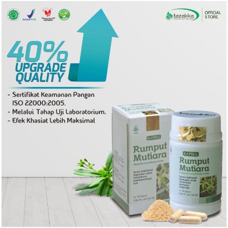 Kapsul Herbal RUMPUT MUTIARA Isi 60 Tazakka - Obat Herbal Kanker Kista Benjolan Wasir Ambeyen Ambeien AMPUH